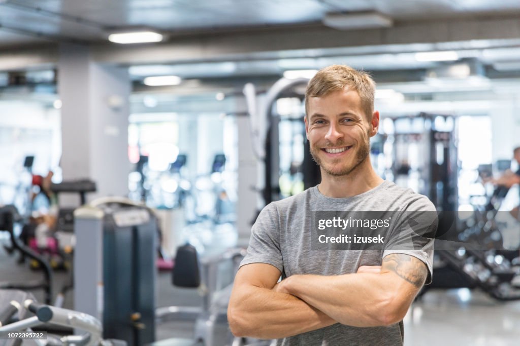 Fitness trainer at gym