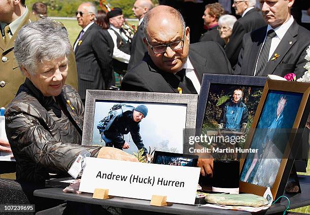 Governor-General of New Zealand Sir Anand Satyanand and Lady Susan Satyanand lay a fern at a national memorial service for the 29 miners that lost...