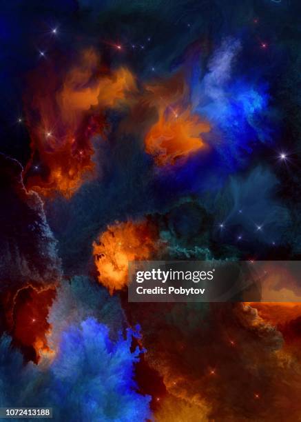 inferno nebula - dust explosion stock illustrations