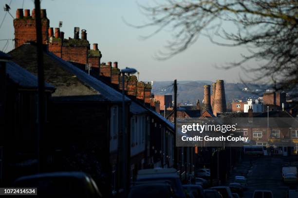 The remaining kilns of James Kent, Fenton on February 7, 2018 in Stoke on Trent, England. At the height of the Potteries industry, the Stoke-on-Trent...