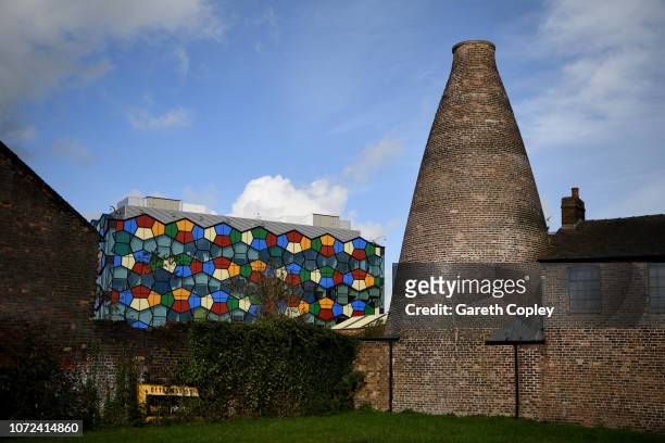 The remaining kiln of Smithfield Pottery, Hanley on September 29, 2017 in Stoke on Trent, England. At the height of the Potteries industry, the...