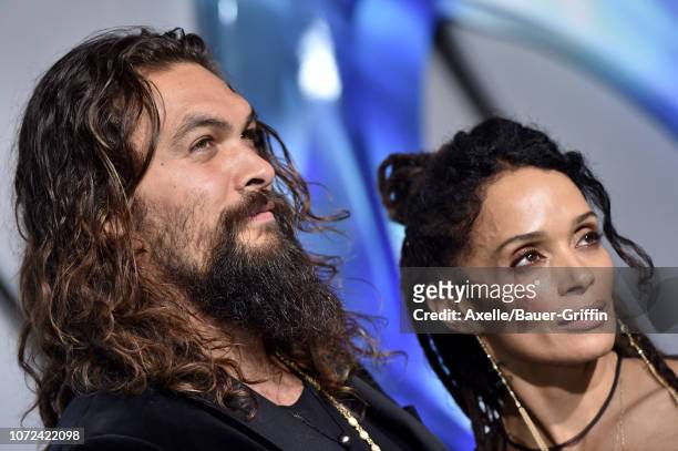 Jason Momoa and Lisa Bonet attend the premiere of Warner Bros. Pictures' 'Aquaman' at TCL Chinese Theatre on December 12, 2018 in Hollywood,...