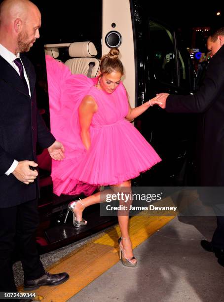 Jennifer Lopez arrives to Regal Union Square Theatre, Stadium 14 for the world premiere of 'Second Act' on December 12, 2018 in New York City.