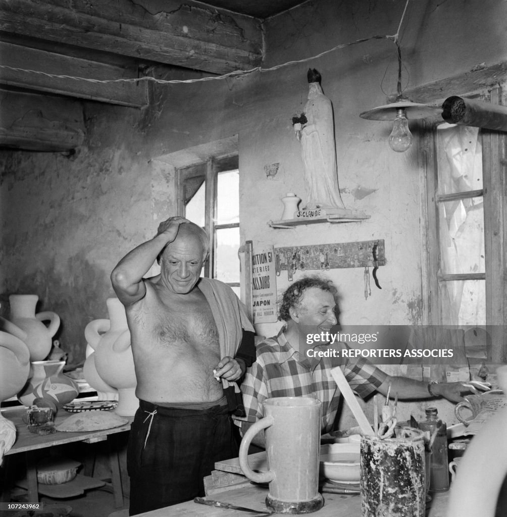 Pablo Picasso and Marc Chagall in 1948