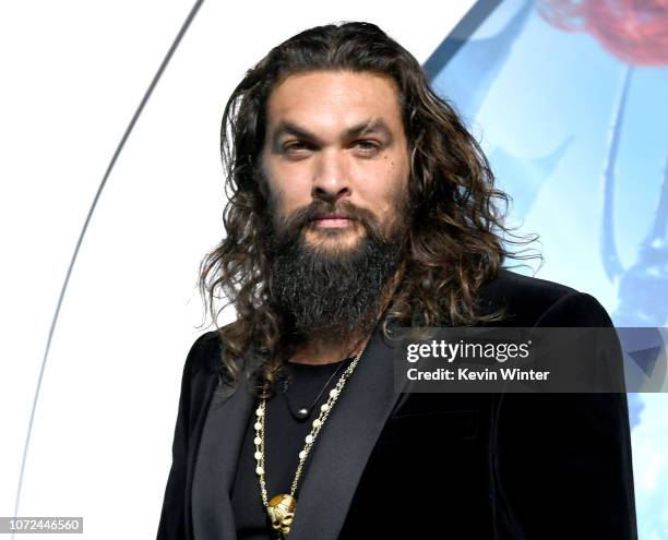 Jason Momoa arrives at the premiere of Warner Bros. Pictures' "Aquaman" at the Chinese Theatre on December 12, 2018 in Los Angeles, California.