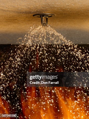 Fire Spreen Fire Sprinkler Spraying High-Res Stock Photo - Getty Images