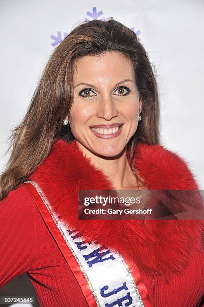 Mrs. New Jersey Claire Pavlinec attends the Rockefeller Center Annual Christmas Tree Lighting at the Rockefeller Center Cafe at Rockefeller Center on...