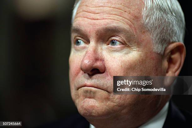 Defense Secretary Robert Gates prepares to testify before the Senate Armed Services Committee about the military's "don't ask, don't tell" policy on...