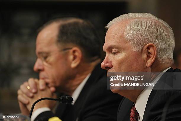 Defense Secretary Robert Gates testifies before the Senate Armed Services Committee hearing on issues associated with a repeal of section 654 of...