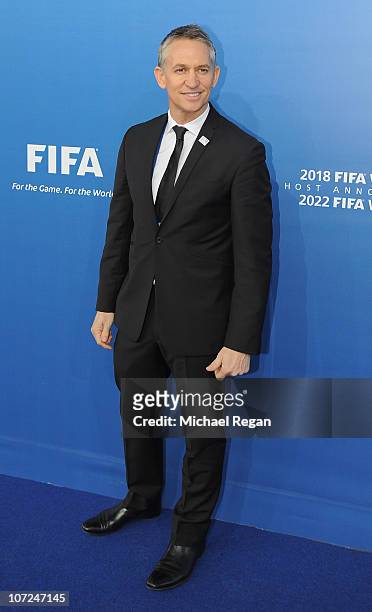 Gary Lineker of the England bid arrives for the the FIFA World Cup 2018 & 2022 Host Announcement on December 2, 2010 in Zurich, Switzerland.