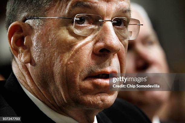 Joint Chiefs of Staff Chairman Adm. Michael Mullen testifies with U.S. Defense Secretary Robert Gates before the Senate Armed Services Committee...