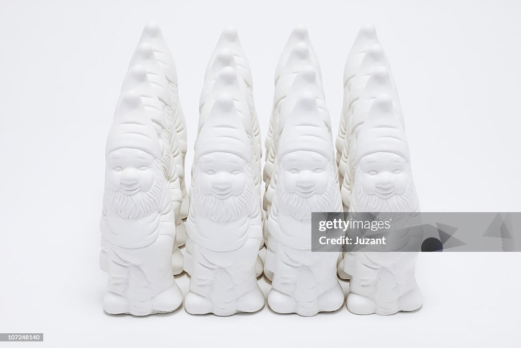 Group of garden gnomes