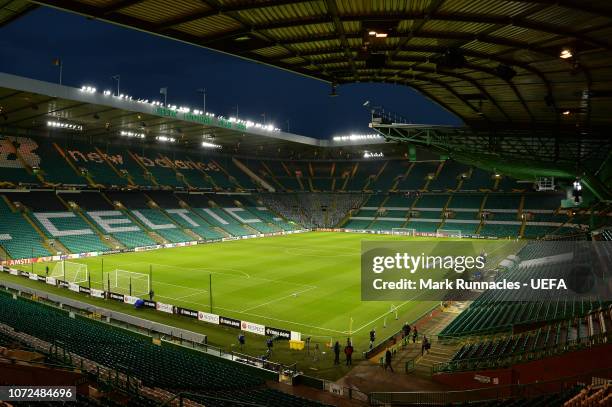 Celtic Park ahead of the UEFA Europa League Group B match between Celtic and RB Salzburg at Celtic Park on December 13, 2018 in Glasgow, United...