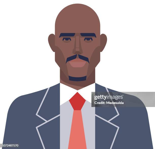 african hipster moustache vector avatar - stereotypically middle class stock illustrations