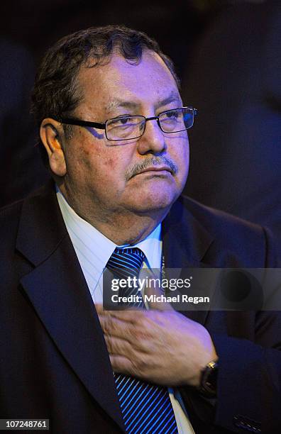 Rafael Salguero Sandoval of the Exectutive Commitee looks on during the FIFA World Cup 2018 & 2022 Host Announcement on December 2, 2010 in Zurich,...