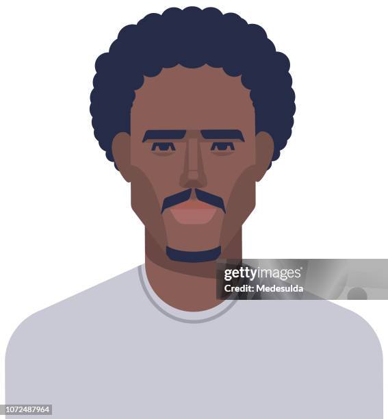 afro african hipster - curly man stock illustrations