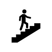 stairs icon on white background