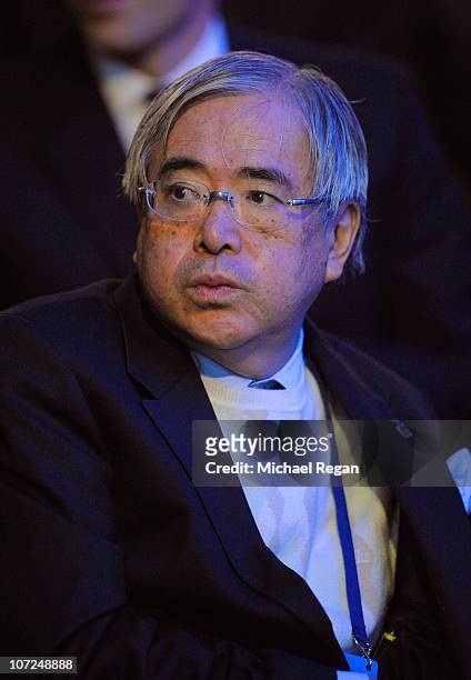Japan 2022 World Cup bid committee chief and FIFA board member Junji Ogura looks on during the FIFA World Cup 2018 & 2022 Host Announcement on...