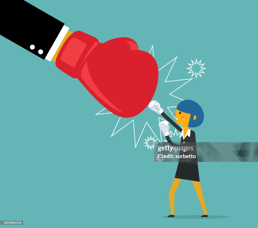 Businesswoman fighting
