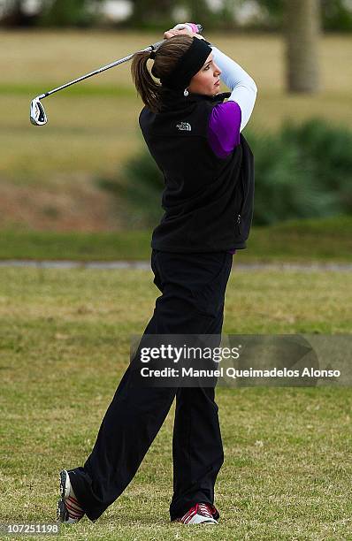 Allison Micheletti in action during the Ladies European Tour Pre-Qualifying School - Final Round at La Manga Club on December 2, 2010 in La Manga,...