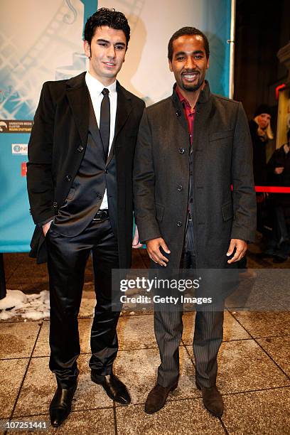 Serdar Tasci and Cacau attend the premiere of the football documentary 'Transnationalmannschaft' at the Metropol cinema on December 2, 2010 in...