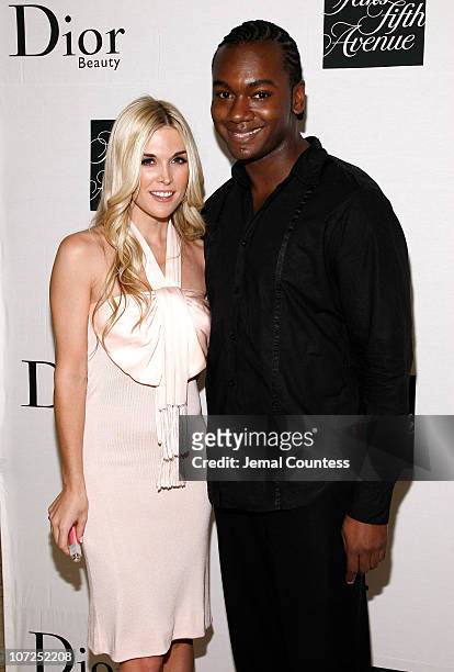 Socialite and Dior Beauty Ambassador Tinsley Mortimer and Dior Make-up artist Ricky Wilson at the unveiling of Diors new "Tinsley Pink" Gloss lip...