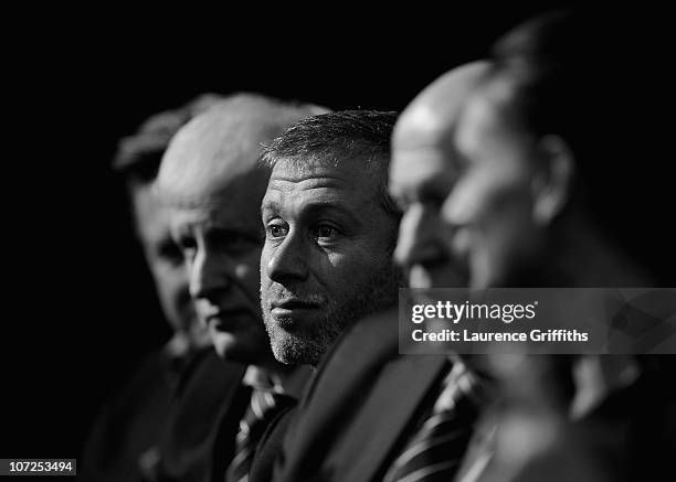 Roman Abramovich sits amongst the Russian Bid Team after winning the bid to host the 2018 Tournament during the FIFA World Cup 2018 & 2022 Host...