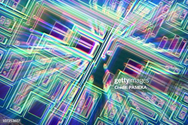 microchip, light micrograph - light micrograph stock illustrations