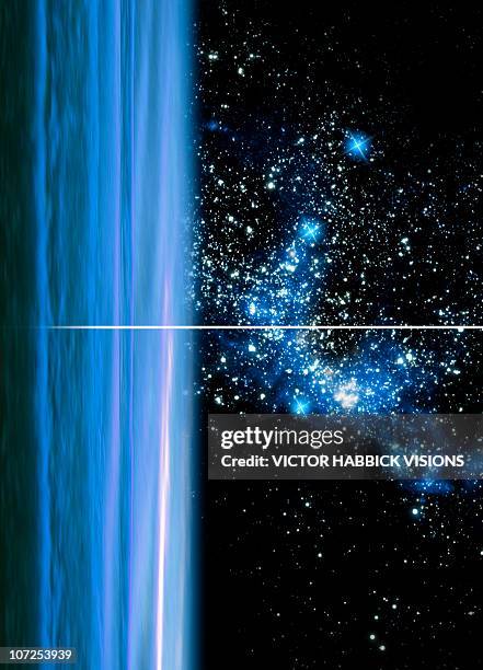 uranus and star cluster, artwork - uranus stock-grafiken, -clipart, -cartoons und -symbole