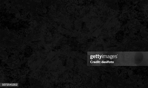 ilustrações de stock, clip art, desenhos animados e ícones de black colored spotted cracked effect, wall texture grunge vector background- horizontal - illustration - pergaminho