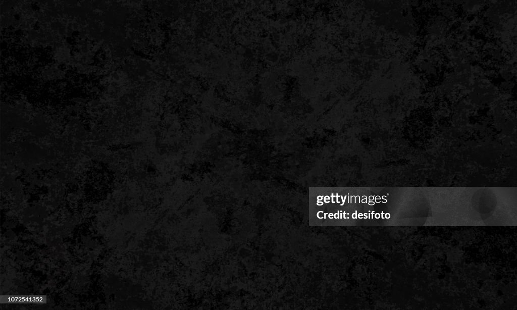 Black colored spotted cracked effect, wall texture grunge vector background- horizontal - Illustration
