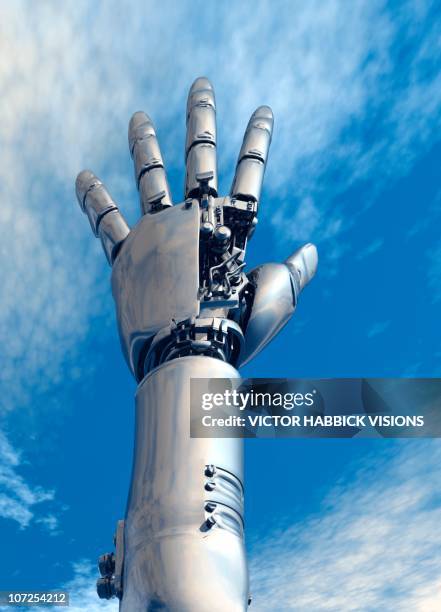 cybernetic arm, artwork - prosthetic technology stock illustrations