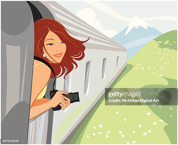 73 Woman Train Window High Res Illustrations - Getty Images