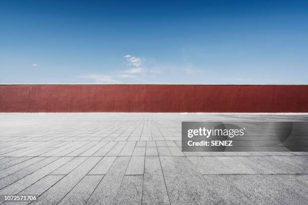forbidden city red wall - chinese red wall stock pictures, royalty-free photos & images