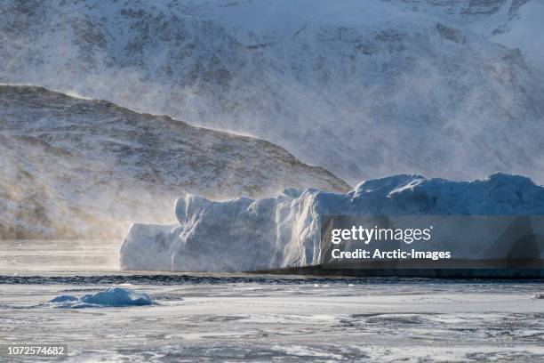 icebergs, rode fjord, scoresbysund, greenland - polar climate stock pictures, royalty-free photos & images