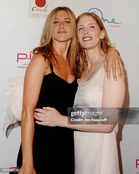 Jennifer Aniston and Laura Day during ONE Sunset Hosts Book Party For New York Times Best Selling Author and Intuitionist Laura Day - Arrivals at ONE...