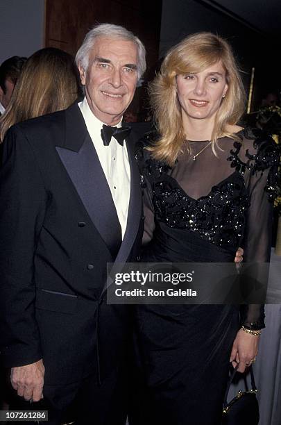 Martin Landau and Gretchen Becker during 50th Anniversary Party For Charlton Heston and Lydia Heston at Hotel Nikko in Beverly Hills, California,...