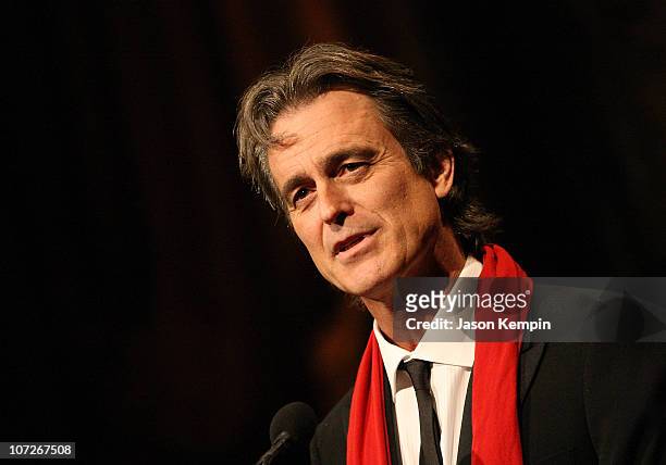 Honoree Bobby Shriver on stage during amfAR's 2008 New York Gala at Cipriani, 42nd Street on January 31, 2008 in New York City.