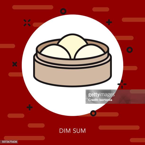 dim sum thin line china icon - chinese food stock illustrations