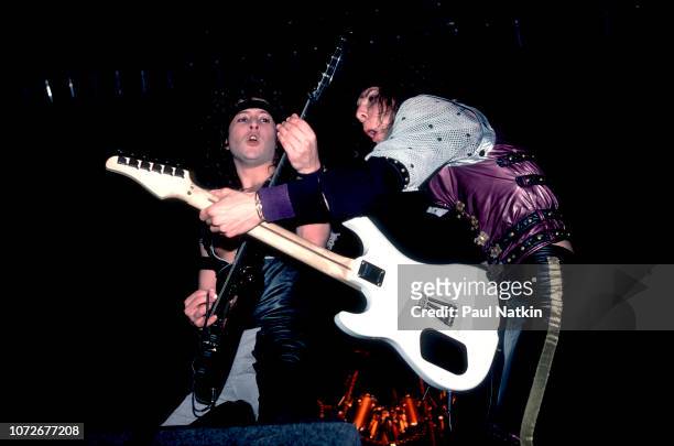 Guitarists Michael Wilton, left, and Chris Degarmo of Queensryche at the Milwaukee Arena in Milwaukee, Wisconsin, December 30, 1984.