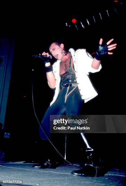 Singer Geoff Tate of Queensryche performs at the Milwaukee Arena in Milwaukee, Wisconsin, December 30, 1984.