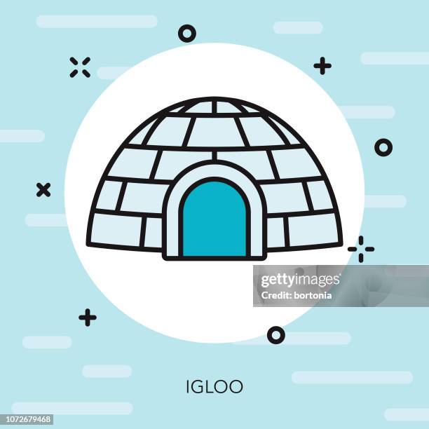 igloo thin line winter icon - igloo stock illustrations