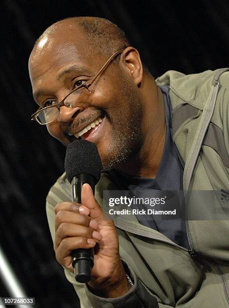 Singer-songwriter Pastor Marvin Winans answers questions at The 9th Annual NFL sanctioned Super Bowl Gospel Celebration - Powered by Burger King -...