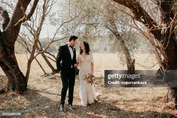 bride and groom - wedding couple laughing stock pictures, royalty-free photos & images