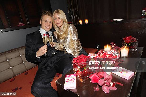 Spencer Pratt and Heidi Montag at EA's "Burnout Paradise" pre-Valentine's Day lounge on February 12, 2008 in Los Angeles, California.