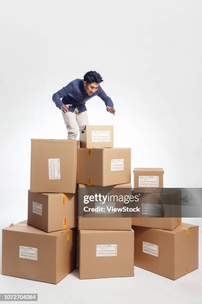 Box Stack Moving Stack Of Moving Boxes On White Photos and Premium High Res Pictures ...