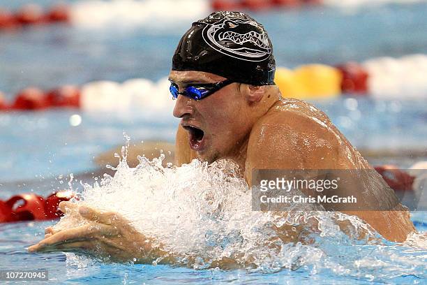 Ryan Lochte competes in the Men's 200 yard Individual Medley final on day one of the AT&T Short Course National Championships at McCorkle Aquatic...