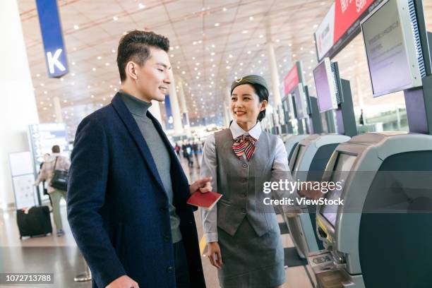 cabin crew and passengers - automated guided vehicles stockfoto's en -beelden