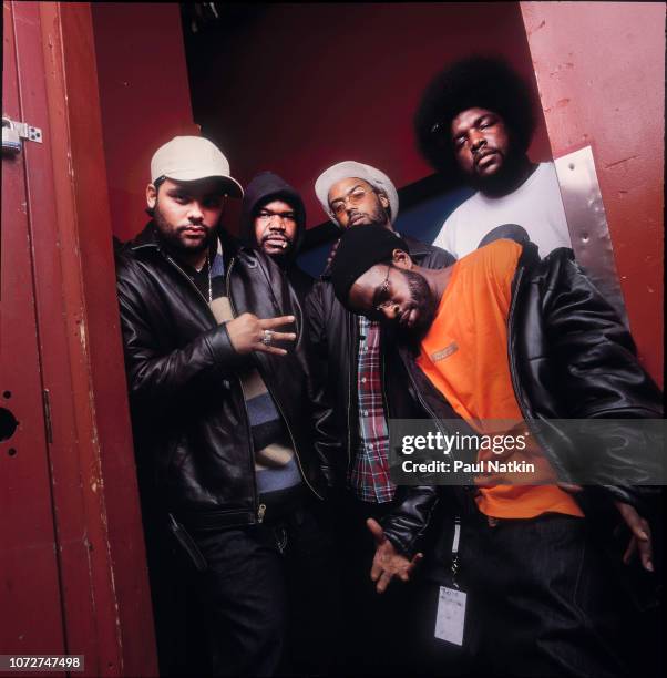 Portrait of the band The Roots at the House of Blues in Chicago, Illinois, October 24, 2000.