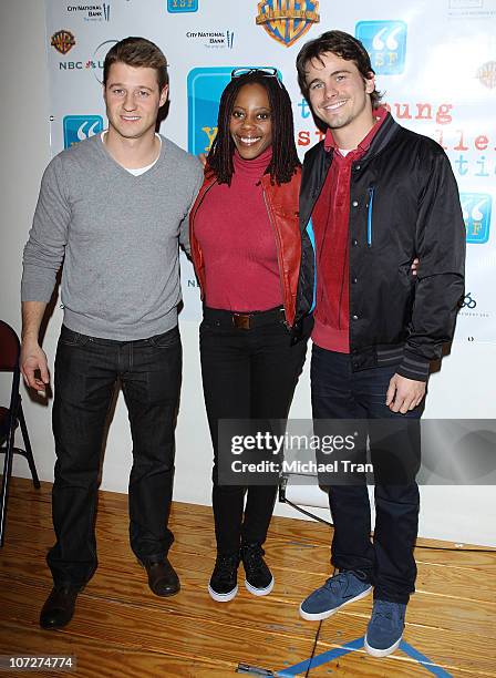 Ben McKenzie, Debra Wilson and Jason Ritter attend The Young Storytellers Foundation's Annual "The Big Show" event held at Crossroads Elementary...